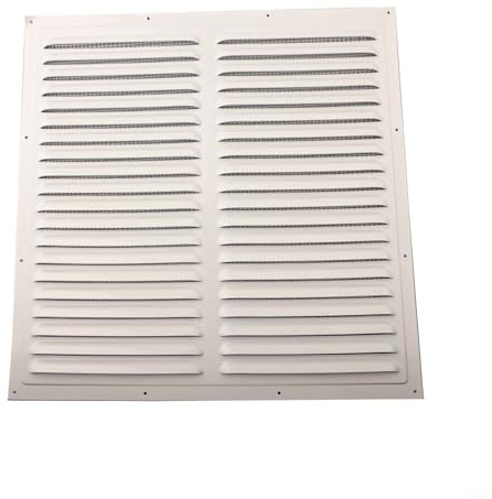 Ventilazione efficiente con griglia quadrata in metallo e protezione in rete (400 x 400 mm)