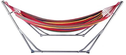 Robuster Hängemattenständer, Stahl-Schaukelrahmen, 150 kg Kapazität, ideal für Garten, Terrasse, Reisen, Camping, Picknick, inklusive Hängesessel und Hängematte (Farbe 3)