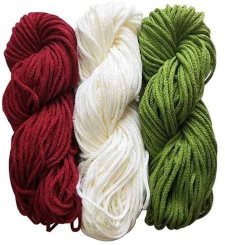 RUHTEUO Geflochtene Schnüre, 5 mm Dickes Seil for handgemachtes Stricken, Häkeln, Dekoration, DIY(White 200g)