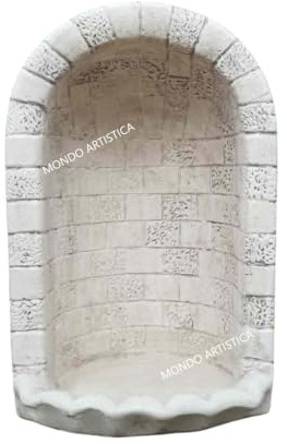 Mondo Artistica Cupola Per Statue Sacre, Grotta Per Santi Da Esterno, H 65 cm In cemento Bianco E Plovere Di Marrmo Antigelo (Sfumato grigio)