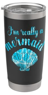 Im Really A Mermaid festa di compleanno divertente costume donne bambini Bicchiere termico in acciaio inox doppia parete