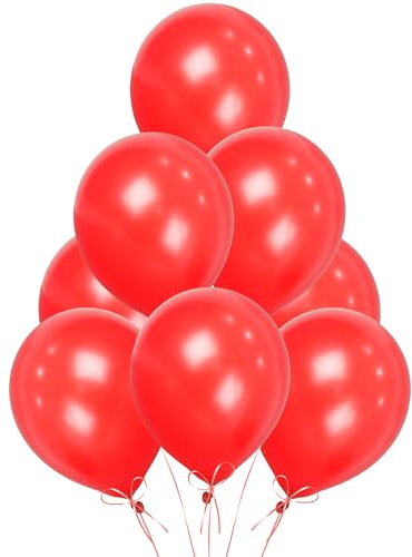 Red Balloons 10 Pack, Large 12 Inch Thick Latex Biodegradable Helium Party Balloons for Birthday, Wedding, Baby Shower, Valentine's Day Events Decoration for Balloon Arch Garland
