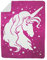Moon Luxus Kuscheldecke Wolldecke Wohndecke Baumwolldecke Einhorn 150x200 (pink)