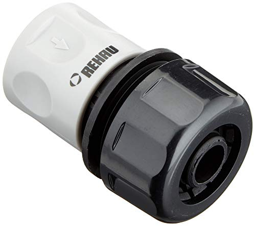 Rehau 18572 1 Schlauchkupplung für Gartenschläuche, Grau / Schwarz, 19 mm, 3/4 Zoll