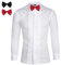 Sliktaa Chemises Hommes Habillées Plissés Classiques Slim Fit Dîner Soirée Tuxedo Chemise de Mariage - L - Blanc
