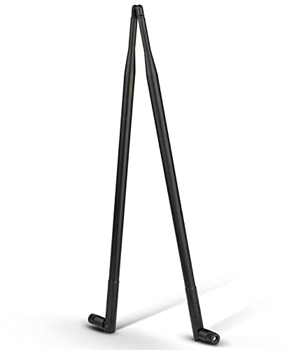 Eightwood Antena WiFi Antena 2.4G Antena inalámbrica 12dBi Tilt-and-Roll RP SMA Antena inalámbrica 2 Piezas para Tarjeta WiFi Tarjetas inalámbricas PCI Enrutador inalámbrico Bluetooth ZigBee