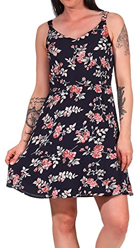 ONLY ONLKARMEN S/L Short Dress AOP WVN Noos Robe, Bleu Ciel/Fleurs Roses, 34 Femmes