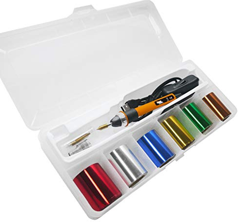 KINGTOOL Heißfolien-Stanzwerkzeug Heißfeder-Stift-Prägestift Heißfolienstift, USB-Stromversorgung (mit 4 Spitzen) (gelb)