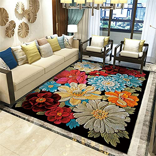 Zimmer Teppich Orientteppich Blau rot Stereo floral Muster Design traditionelle Wohnzimmer Restaurant küche Sicherheit rutschfest Vorleger 120x160cm