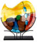 Gilde GlasArt 39932 Vase décoratif Murano Rond en Verre Multicolore Hauteur 49 cm