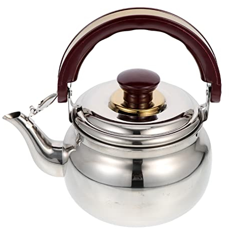 BESTonZON FL?tenkessel Teekessel Wasserkocher Pfeifkessel Pfeife Wasserkessel Edelstahl Teapot Camping pfeifender Teekanne Kaffeekanne drinnen drau?en wandern Picknick 16cm 1000ml