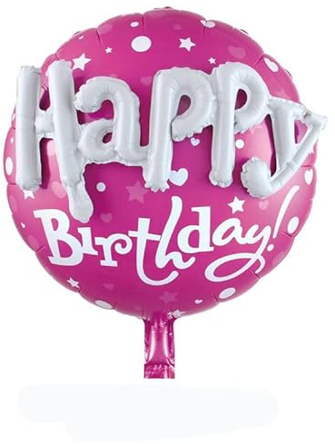 Happy Birthday Luftballons - Geniale Geschenkidee Deko für Geburtstage oder Partys Ballon Helium Folienballon klein mit für Kinder Dekoration Partydeko JGA Geschenkidee (Rund 3D Pink)