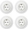 4 Unidad Enchufe Porcelana Empotrado con Obturador para Protección Infantil 16A/250V