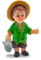 Acan Tradineur - Figura de Pastor con Jarra Naif para belén - Fabricado en marmolina - Figura Decorativa Divertida para Nacimiento, Navidad, decoración Tradicional - 7 x 5 x 3 cm.