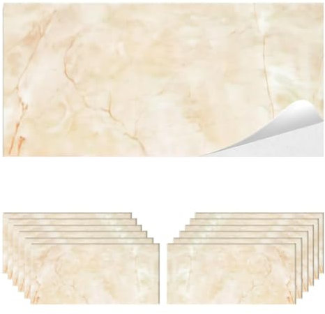 MAKA Piastrelle Adesive Muro PVC Cucina Bagno Camera da Letto Paraschizzi Mattonelle per Parete Marmo Pannelli Decorativi 3D in Finta Pietra Risoluzione Impermeabile (12 pezzi - 2.1mq, Marmo Chiaro)
