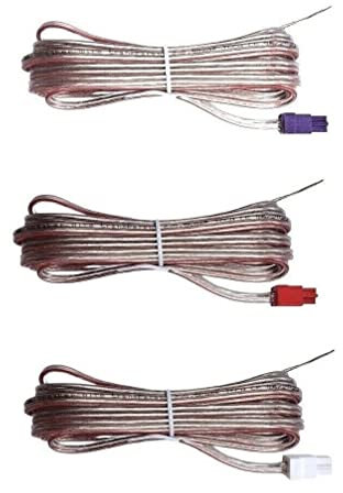 Câbles d'enceintes 3X Pcs Speaker Cables Sound Wires Cords Red Gray Compatible With Samsung Home Cinema