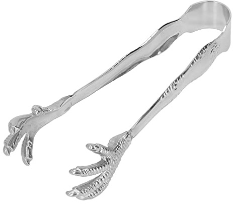 Pince Acier Inoxydable Multifonction, Pince à Glaçons, Pince Bonbon, pince à glace de style griffe d'aigle L'acier inoxydable de qualité alimentaire empêche le glissement des pinces à
