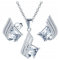MŚ 1997 MENNICA ŚWIDNICKA 11 FARBEN Ohrringe Silber 925 mit Halskette Damen Set - Hochwertige Österreichische Kristalle und Zirkone - Schmuck Kette damen - Ohrringe Set mit Halskette (Crystal)