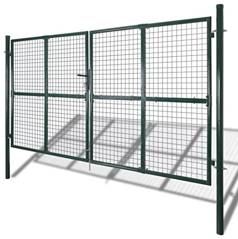 junzai Zauntor Doppeltor, Gartentor, Gartentür, Gartentüren, Tor Garten, Gartentüren, Garten Tore, Flügeltore, aus pulverbeschichtetem Stahl