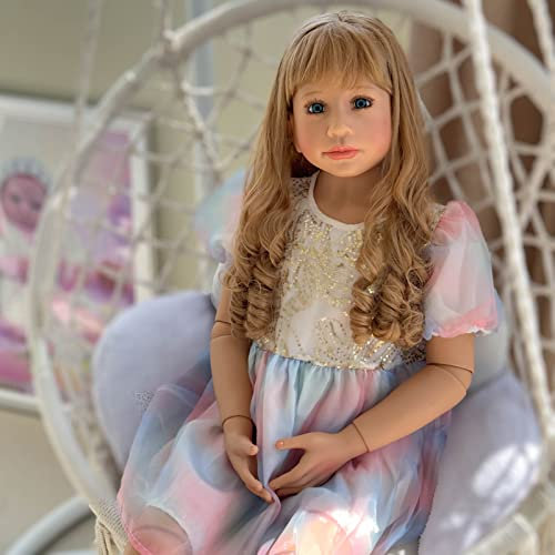 YIHANGG 47 Zoll Riesig Reborn Puppe 120CM Kugelgelenkte Puppe Ganzkörper-Silikon Kleinkind Baby Puppe Mädchen Prinzessin 5-6Jahre Alt Baby Kleid Modell Kind Geschenk