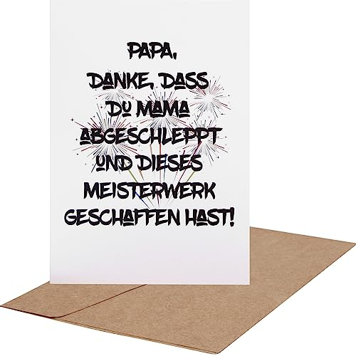 CL&MH Lustige Karte für Papa – humorvolle Vatertagskarte – Geburtstagskarte für Papa – glückliche Vatertagskarte für Papa, lustig von Sohn oder Tochter