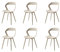 GrandCA HOME Pack de 6 Sillas de Comedor o Silla de Oficina con Patas de Metal, Sillas de Cocina para Sala de Estar, Comedor, Sala de Reuniones, Beige + Beige