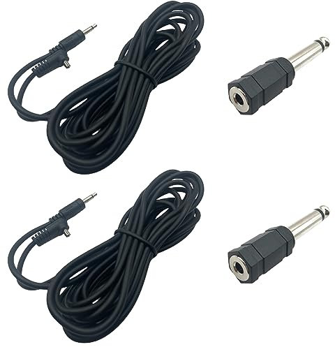 Jorixxy 2 Pieces 118/3m 3.5mm to Male Flash PC Sync Cord Cable with 6.35mm to 3.5mm Adapter for Studio Strobe Trigger Camera Lighting