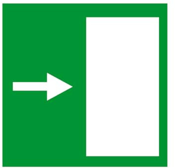 E052 - Rettungsausgang rechts - Schild & Evakuierungsschild & Sicherheitsschild - Größe wählbar