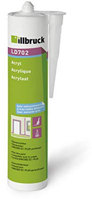 ILLBRUCK LD702 Mastic d'étanchéité en silicone acrylique pour joints (1 composant) Cartouche de 310 ml Blanc