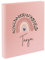 minimutz Zeugnismappe Kinder mit Name personalisiert - Dokumentenmappe Regenbogen rosa für Mädchen - Zeugnisordner Leinen zum Einsortieren (rosa)