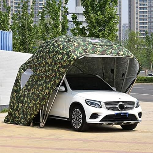 ZXNANA Car Awning, Carport, Heavy-duty Carport, Folding and Retractable Car Tent, Outdoor Car Canopy, Fully Automatic Large Portable Garage (5.9 * 2.7 * 2.45m/19 * 8.8 * 8ft)