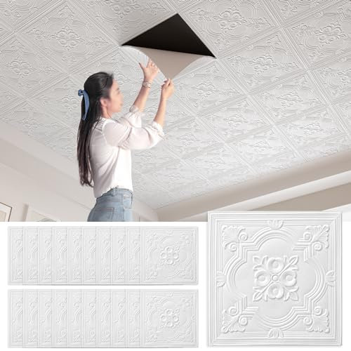 20Pcs Decorative 3D Wall Panels,35x35cm Brick Wallpaper Self Adhesive Wall Panelling XPE Foam Panel Wall Tiles for Bedroom Kitchen Living Room Ceiling Home Decor (025)