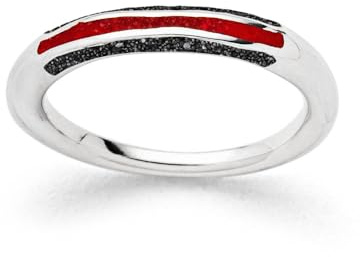 DUR-Schmuck Ring „Wellenspiel“ mit Lavasand & Korallengranulat – rhodiniertes 925er Silber – handgefertigt - maritimer Schmuck, Größe: 52, R5986.52