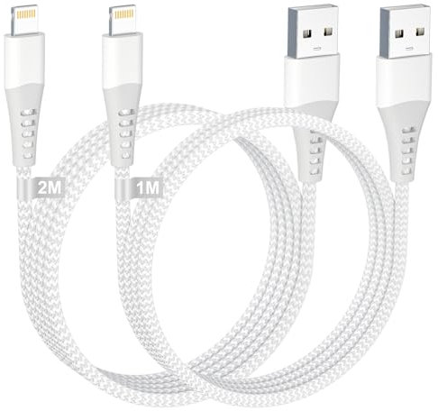 Cable iPhone 1M+2M/2Pack, Cable Cargador iPhone Certificado Apple MFi Cable Lightning USB CABLE IPhone Carga Rápida cable USB iphone para iPhone 14 13 12 11 Pro Max Mini XS XR X 8 7 6 Plus SE iPad