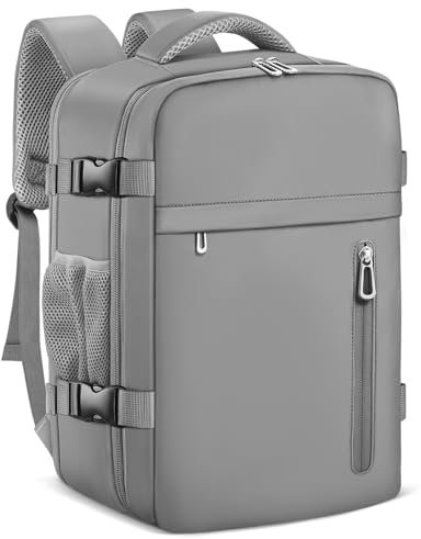 OTAHGK Bagage Cabine 40 x 20 x 25 pour Ryanair, Sac à Dos de Voyage Bagage à Main Avion Sac à Main Sous le Siège Valise Décontracté École Bureau Sac Ordinateur Portable -Gris