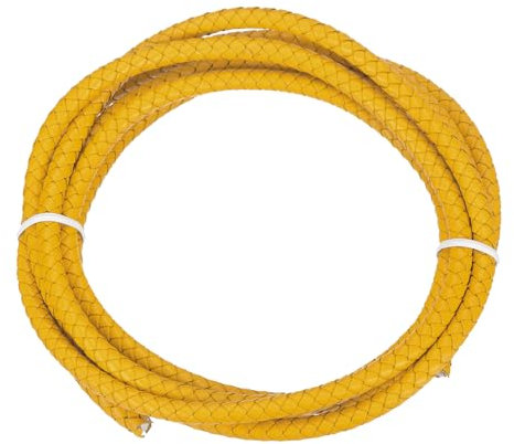 sourcing map Braided Leather Cord, 4mm Round Braided Faux Leather Necklace Cord Bolo Tie String 2 Yard for Jewelry Making Necklace Crafts Beading Braiding 52