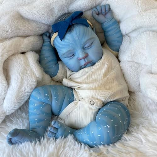 ROSHUAN Lebensechte Wiedergeborene Babypuppen 20 Zoll 50 cm Neugeborene Schlafende Avatar-Babys Weicher Stoffkörper Realistisch Echt Aussehende Avatar-Baby-Puppen Für Kinder Geschenke