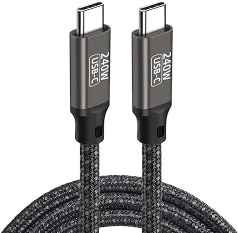 Générique Câble de Charge Super Rapide 240W USB 3.2 Type-C 1.5M – Haute Qualité, 480mbps, Compatible avec Smartphones, Tablettes, Ordinateurs, Câble Incassable, Ultra Résistant et Durable