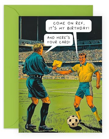 Central 23 Fußball-Geburtstagskarten für Männer – Grußkarten für Trainer, Studenten, Ref. – Happy Birthday Karte für Ihn – lustige Geschenke für ihn, Sohn, Enkel, Neffe – mit niedlichen Aufklebern