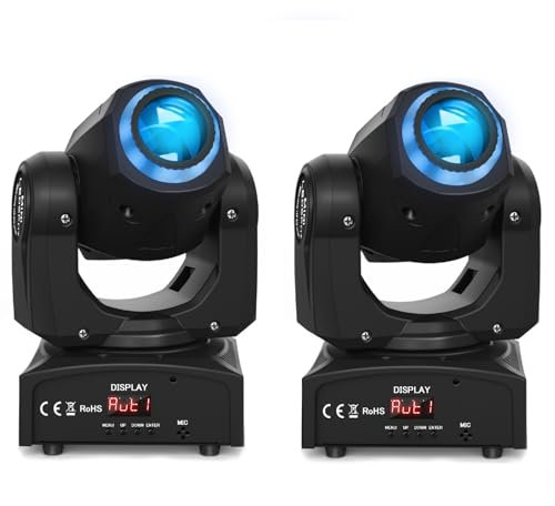 50W LED Strahl Moving Head Bühnenlicht RGBW Beam 8 Muster 8 Farben Strobe-Effekt DMX512 professionelle Ausrüstung geeignet für DJ Performance Party KTV (2PCS)