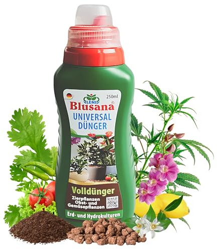 Blusana Universal Premium Flüssigdünger 250 ml NPK 6-3-6 Hydrokultur Erde | für Hydrokultur & Hydroponik, mineralischer Volldünger, Premium, für Zierpflanzen, Obst & Gemüse, auch in Erde