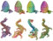 Merrwon 4er Set Miniatur 3D Drache im Ei, 3D Gedrucktes Drachenei mit Drache, Ewegliche Gelenke Kristall Drache mit Drachenei, Drachen Spielzeug–Bunte Designs für Ostergeschenk (4 Farben, 4 Drachen-B)