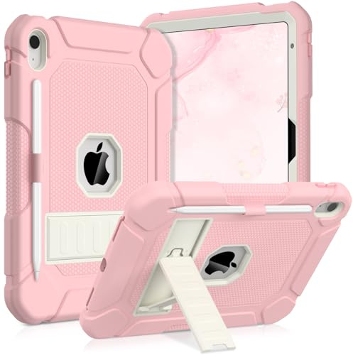 SINSO Case for iPad A16 11th Gen 11/10th Gen 10.9 2025/2022, Light Pink | Fully-Body Heavy Duty Kids iPad Cover, Rugged Shockproof Protective Case, Built in Sturdy Kickstand, Pencil Holder