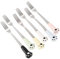 Lot de 6 fourchettes à dessert en acier à 3 dents en forme de patte de chat, pour cocktail, salade, fruits, fête, voyage, 13 cm