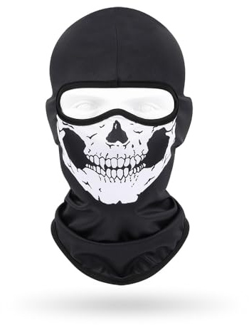 COD Geistermaske, Totenkopf-Sturmhaube, MW2, Skelett-Kostüm, Ganzkopf-Ski-Schlauchschal, gestrickt, winddicht, wärmend, Kopfbedeckung für Fahrrad, Skateboard, Motorrad, Snowboard, Outdoor-Sport