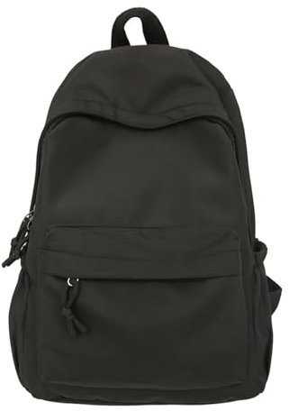 CutitiUU Schulrucksack Teenager Mädchen Schultasche,Causal Travel Schultaschen 14 Zoll Laptop Rucksack,Leichte, lässige Studenten-Umhängetasche aus Nylon,Wasserabweisend Bookbag (Schwarz)