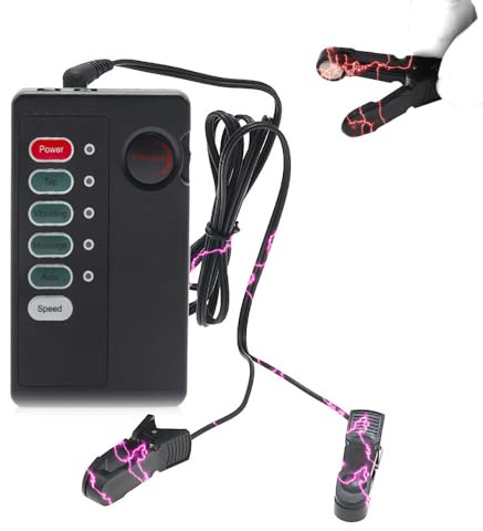 Hmxseu Sexuelle Elektrostimulation Nippelklemmen Elektroschock Klitoris Penis Klammern mit Host Brustklemme Brust Massagegerät Brustwarzen Clip SM Extrem Stimulation Sexspielzeug für Frauen(Weiß)