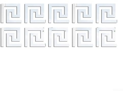 Lot de 10 autocollants décoratifs décoratifs avec effet miroir en acrylique réfléchissant Argenté