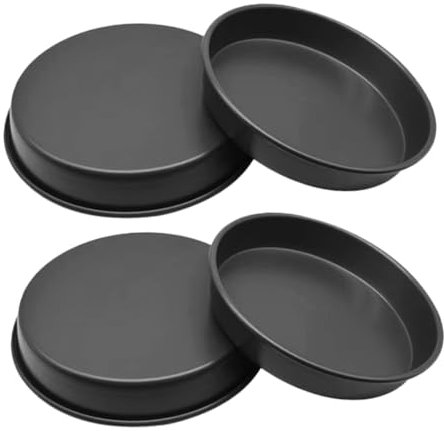 AUTSUPPL 4piezas Bandeja De Pizza Redonda De Pan De Acero Carbono Antiadherente Para Hornear Pizzas Galletas y Pan Para Uso Horno y Restaurantes