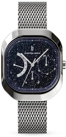 Lilienthal Berlin Multimatica Midnight Sky Damenuhr Multifunktionsuhr Mesharmband Silber